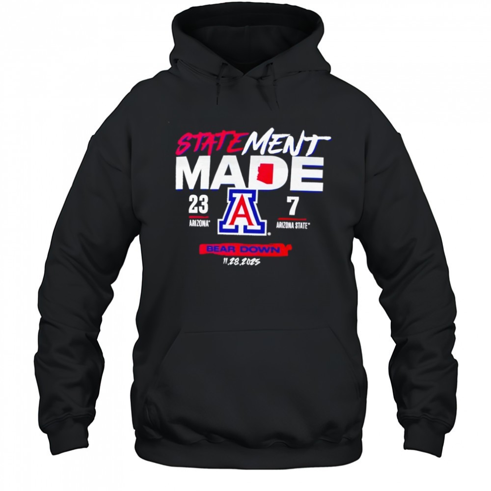 Arizona Wildcats vs. Arizona State Sun Devils 2025 Statement Made Bear Down Shirt