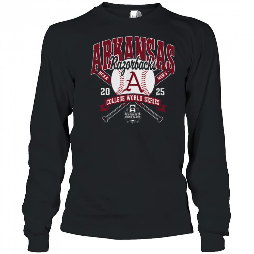 arkansas-razorbacks-college-world-series-2025-baseball-black-t-shirt-3v94r35o Arkansas Razorbacks College World Series 2025 Baseball Black T Shirt