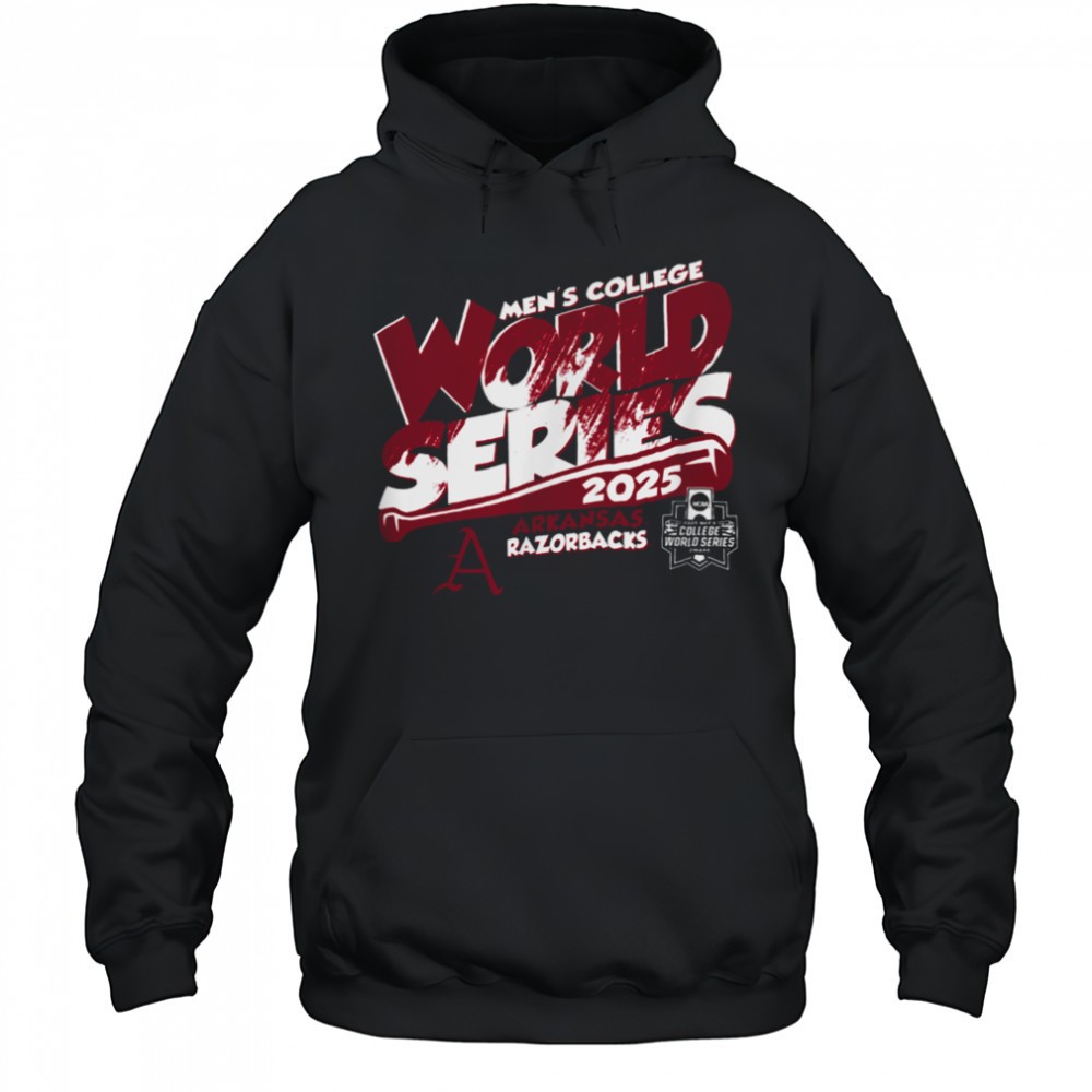 Arkansas Razorbacks MCWS 2025 Baseball Boom Black T Shirt