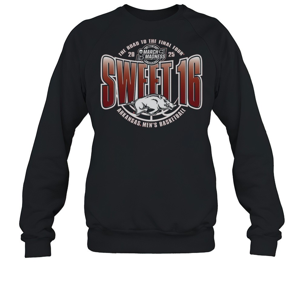 Arkansas Razorbacks Mens Basketball Sweet 16 The Road To The Final Four NCAA March Madness 2025 Retro T-shirt