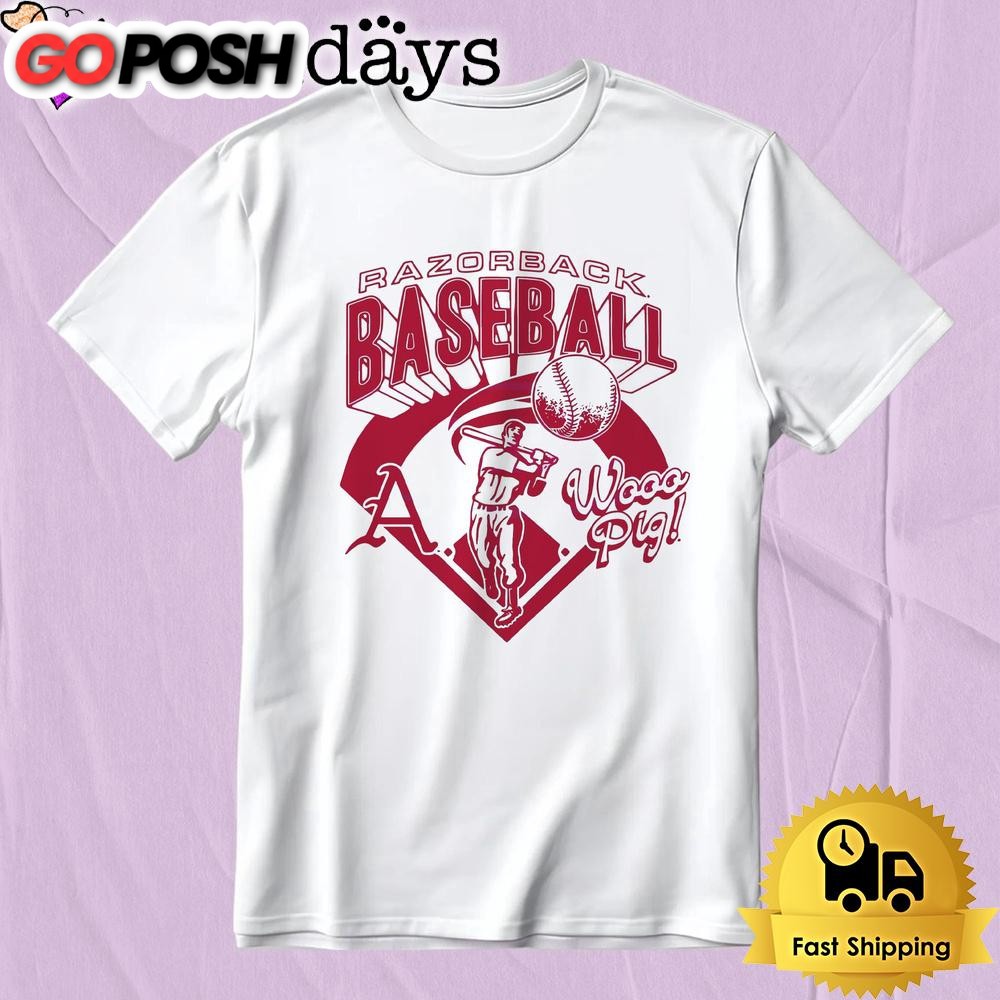 Arkansas Razorbacks Wooo Pig Baseball Vintage Sports T Shirt