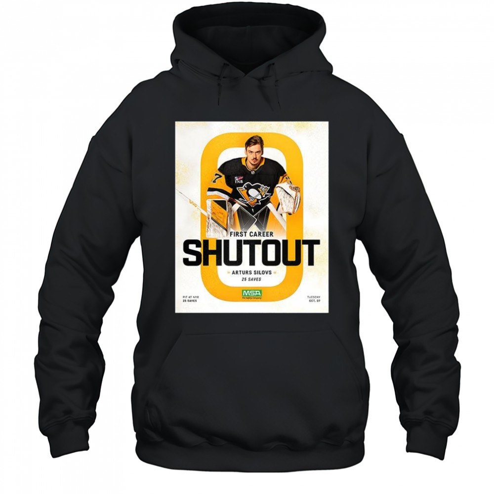 Arturs Silovs Pittsburgh Penguins first career shutout shirt