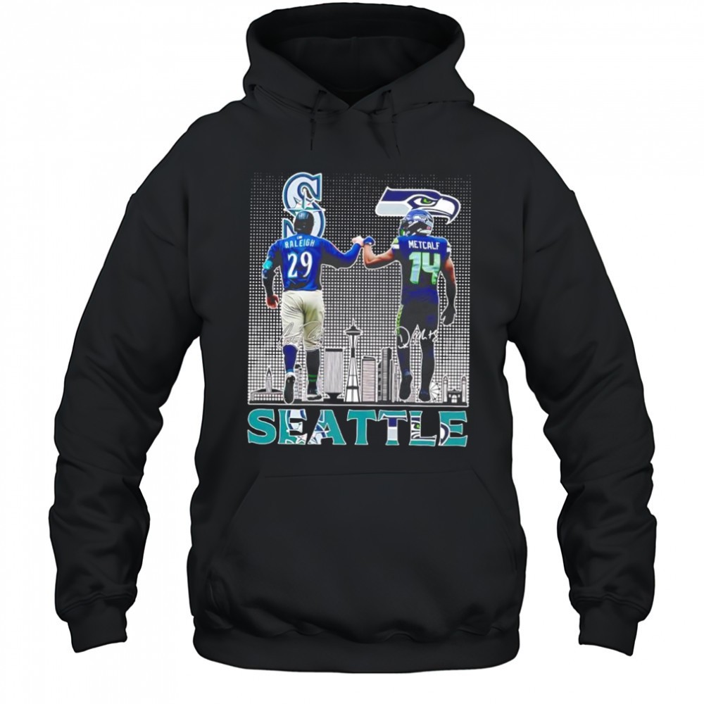 Athletes of DK Metcalf Seattle Seahawks vs Trevone Boykin Seattle Mariners signatures shirt