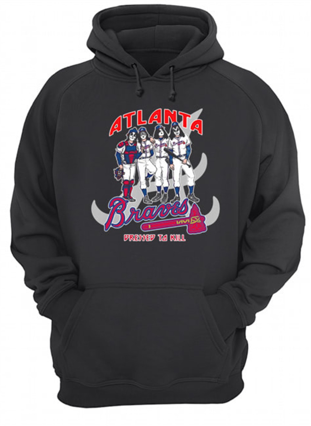 Atlanta Braves Dress to kill Kiss parody shirt