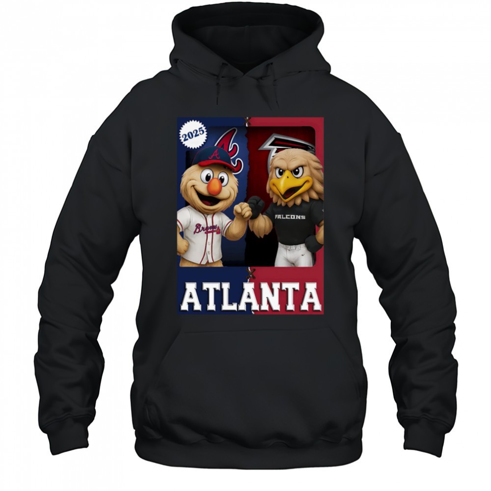Atlanta Falcons and Atlanta Braves mascot play card shirt