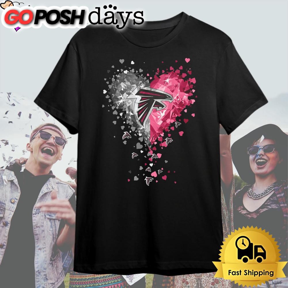 Atlanta Falcons Crystal Heart T Shirt