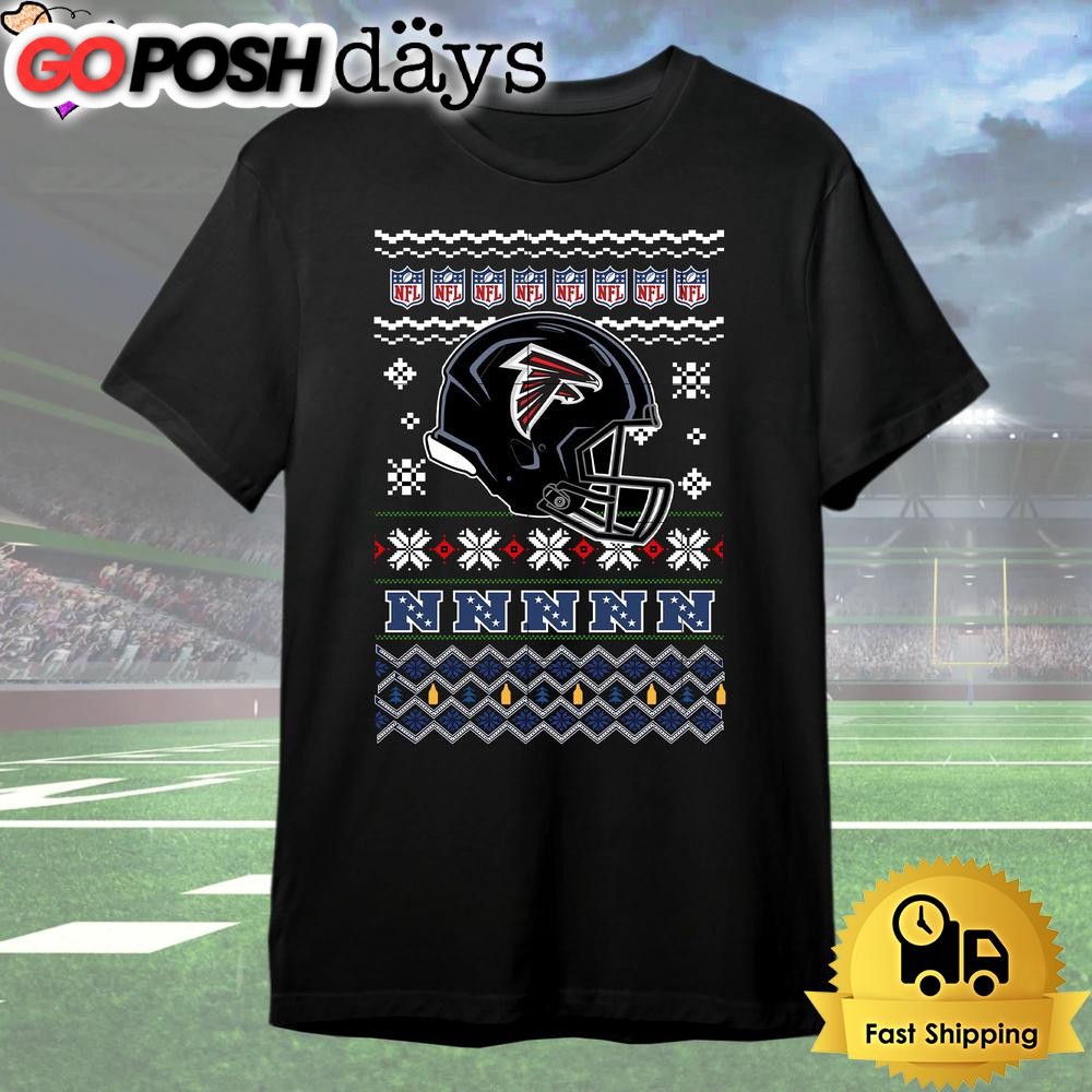 Atlanta Falcons Helmet Team Christmas T Shirt