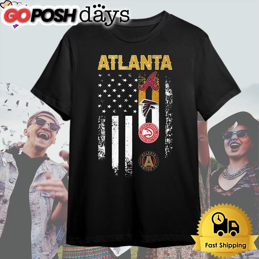 Atlanta Sport Team American Flag T Shirt