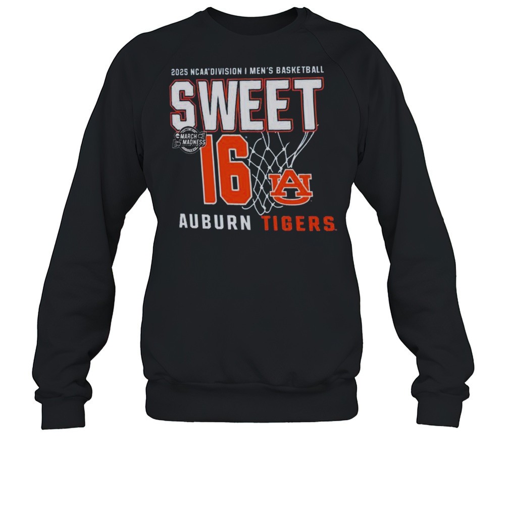Auburn Tigers NCAA Division I Mens Basketball MBB Sweet 16 March Madness Graphic 2025 Logos T-shirt