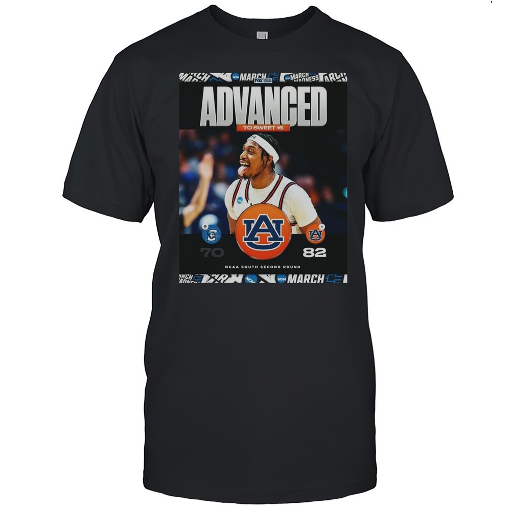 auburn-tigers-win-creighton-bluejays-final-score-82-70-advanced-to-sweet-16-ncaa-96b00mcz Auburn Tigers Win Creighton Bluejays Final Score 82 70 Advanced To Sweet 16 NCAA South Second Round FOX T-shirt