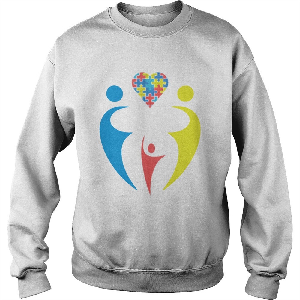 Autism Awarness Family Trio Heart Puzzle shirt