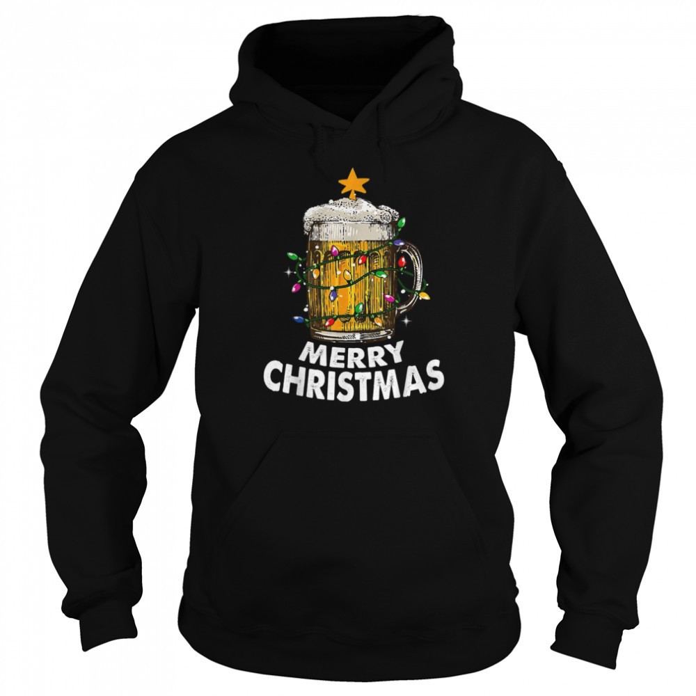 Awesome Beer Xmas Tree Lights Merry Christmas Beer Shirt