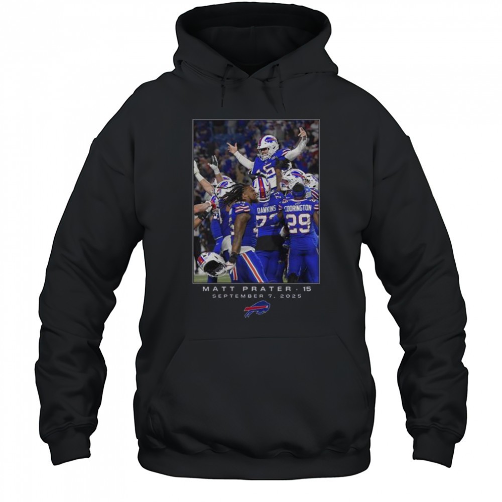 Awesome Buffalo Bills Matt Prater Black NFL Flash Features Week 1 T-Shirt