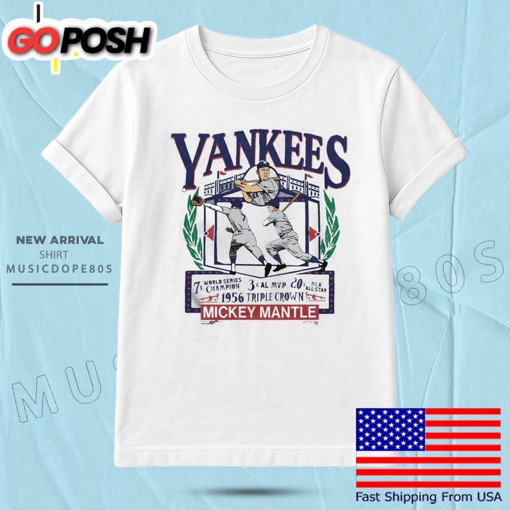 Awesome New York Yankees Mickey Mantle Awards Tri-Blend T Shirt