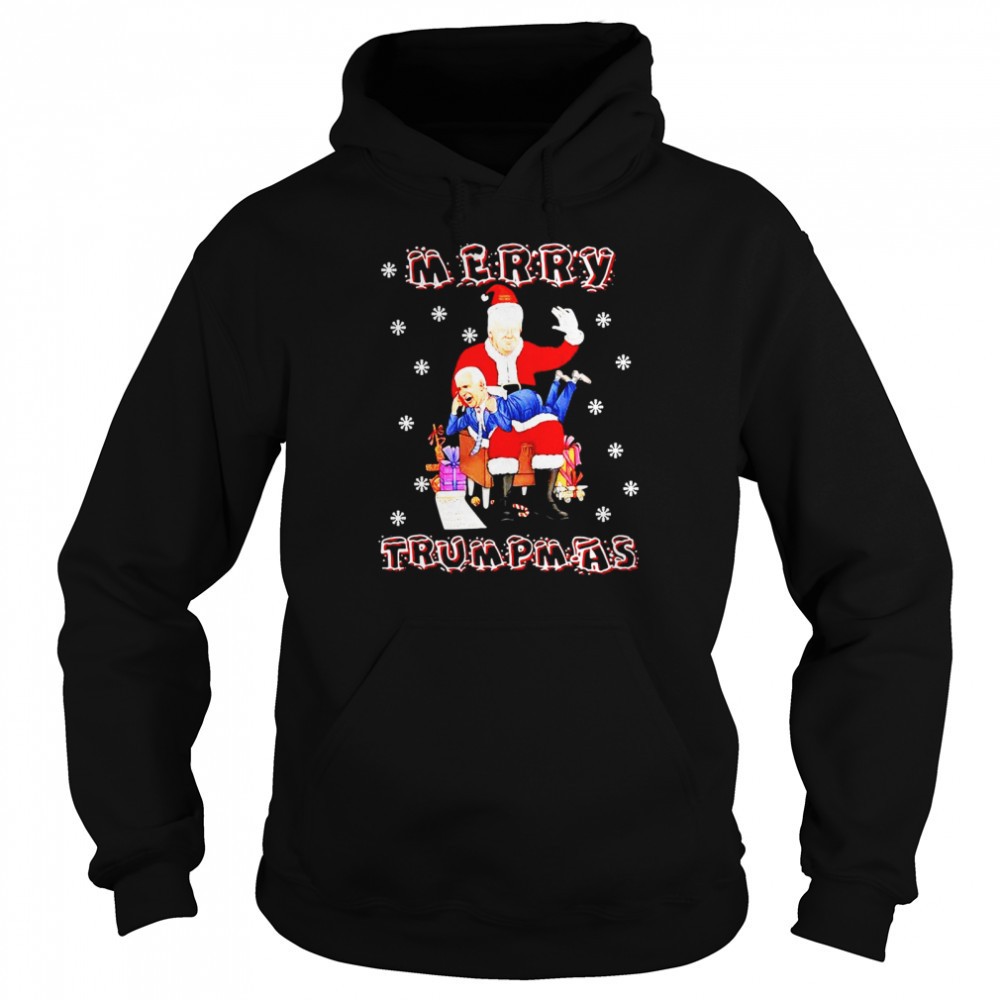 Awesome Santa Trump Hit Biden Merry Trumpmas Christmas Shirt