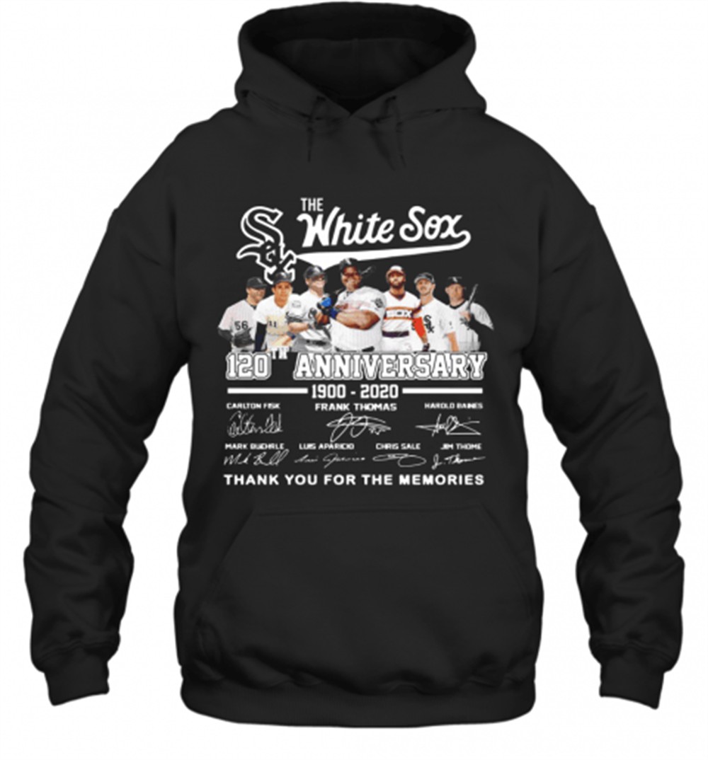 Awesome The White Sox 120Th Anniversary 1900 2020 Thank You For The Memories Signatures T-Shirt