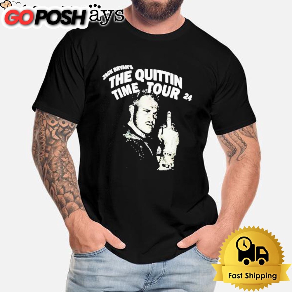 Awesome Zach Bryan Middle Finger The Quittin Time Tour 2024 T-shirt