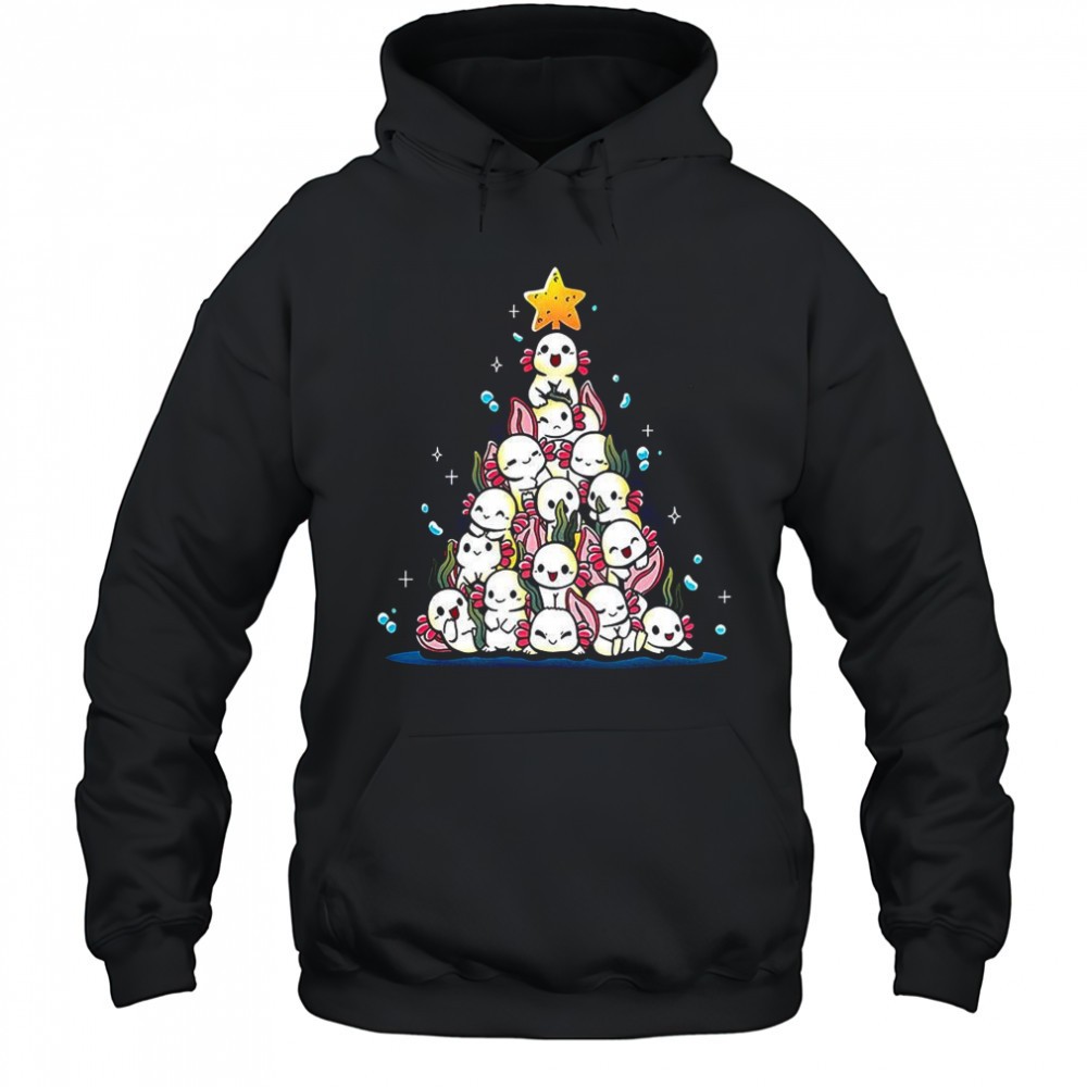 Axolotl stacking Christmas trees shirt