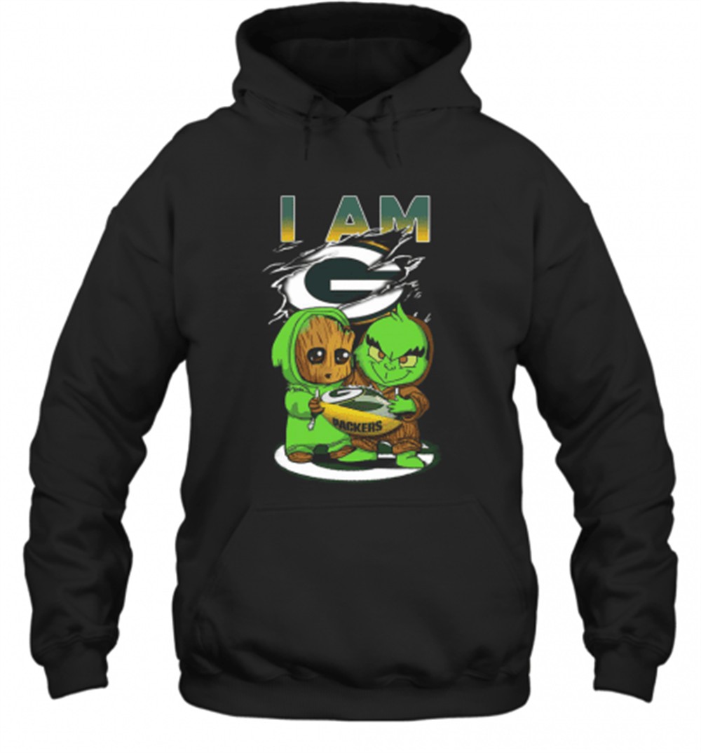 Baby Groot And Baby Grinch I AM Green Bay Packers T-Shirt
