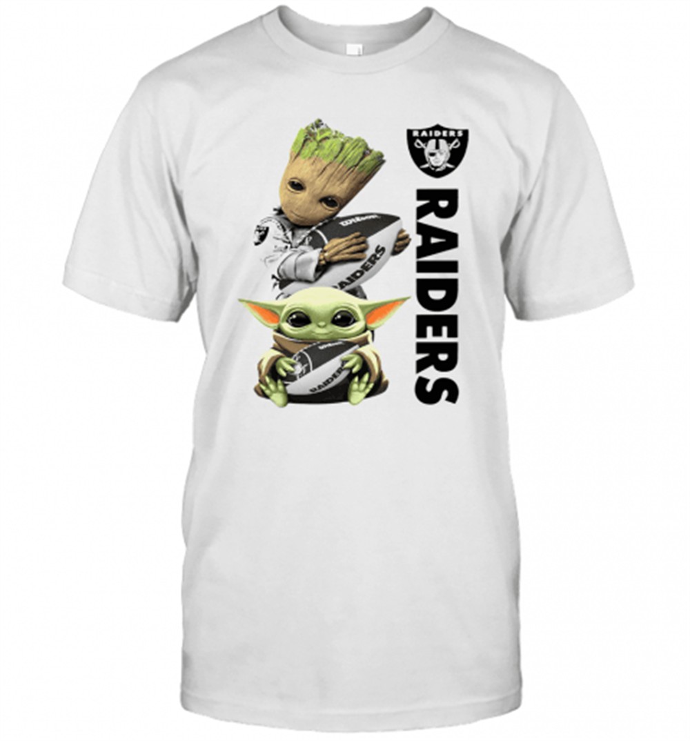 Baby Groot Ansda Hug Oakland Raiders T-Shirt