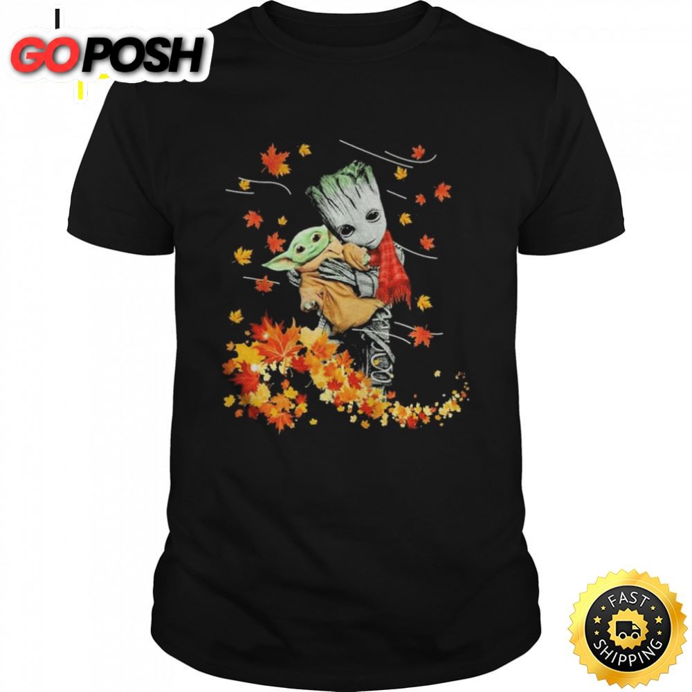 Baby Groot Hug Baby Yoda Thanksgiving 2025 Shirt
