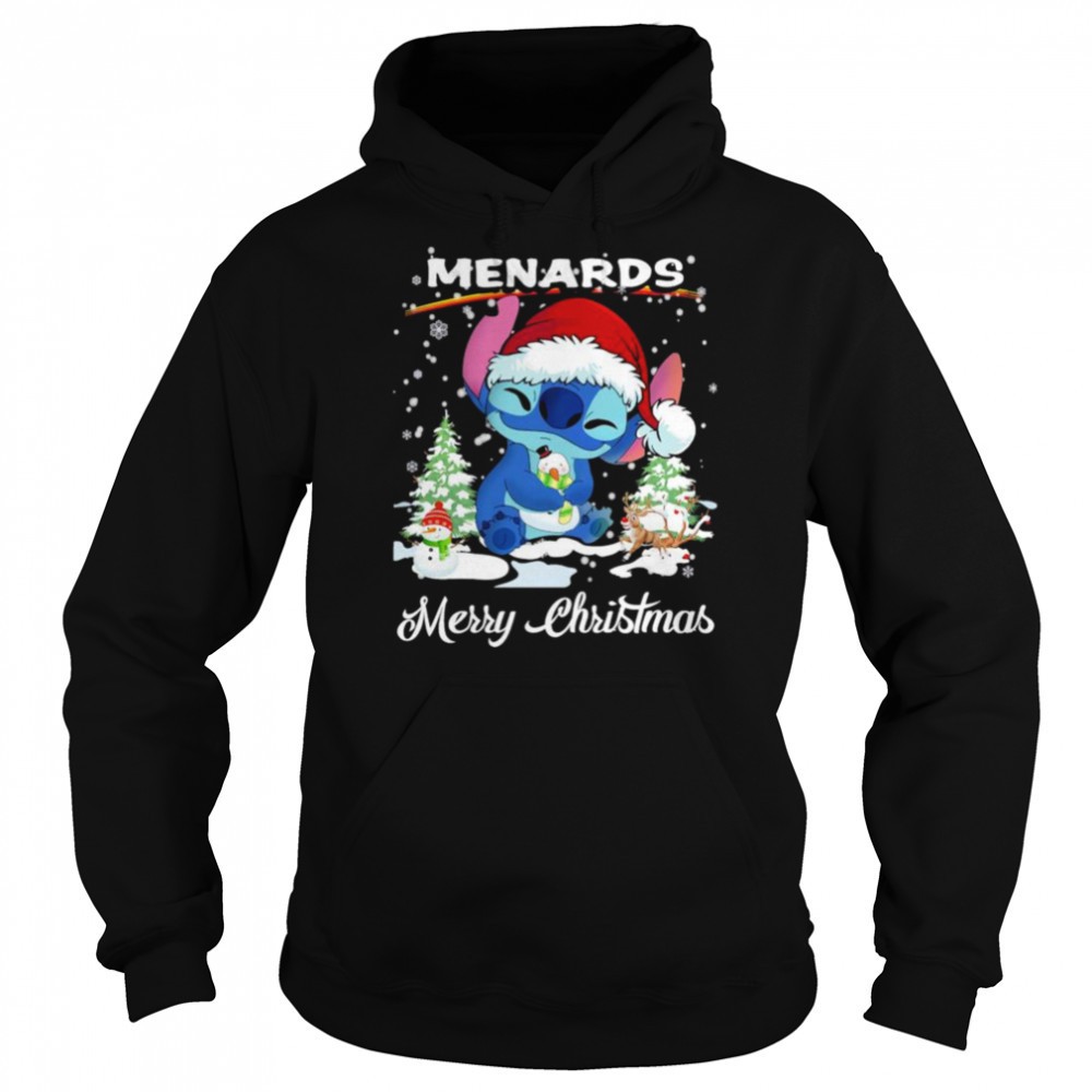 Baby Stitch Hug Snowman Menards Merry Christmas Shirt