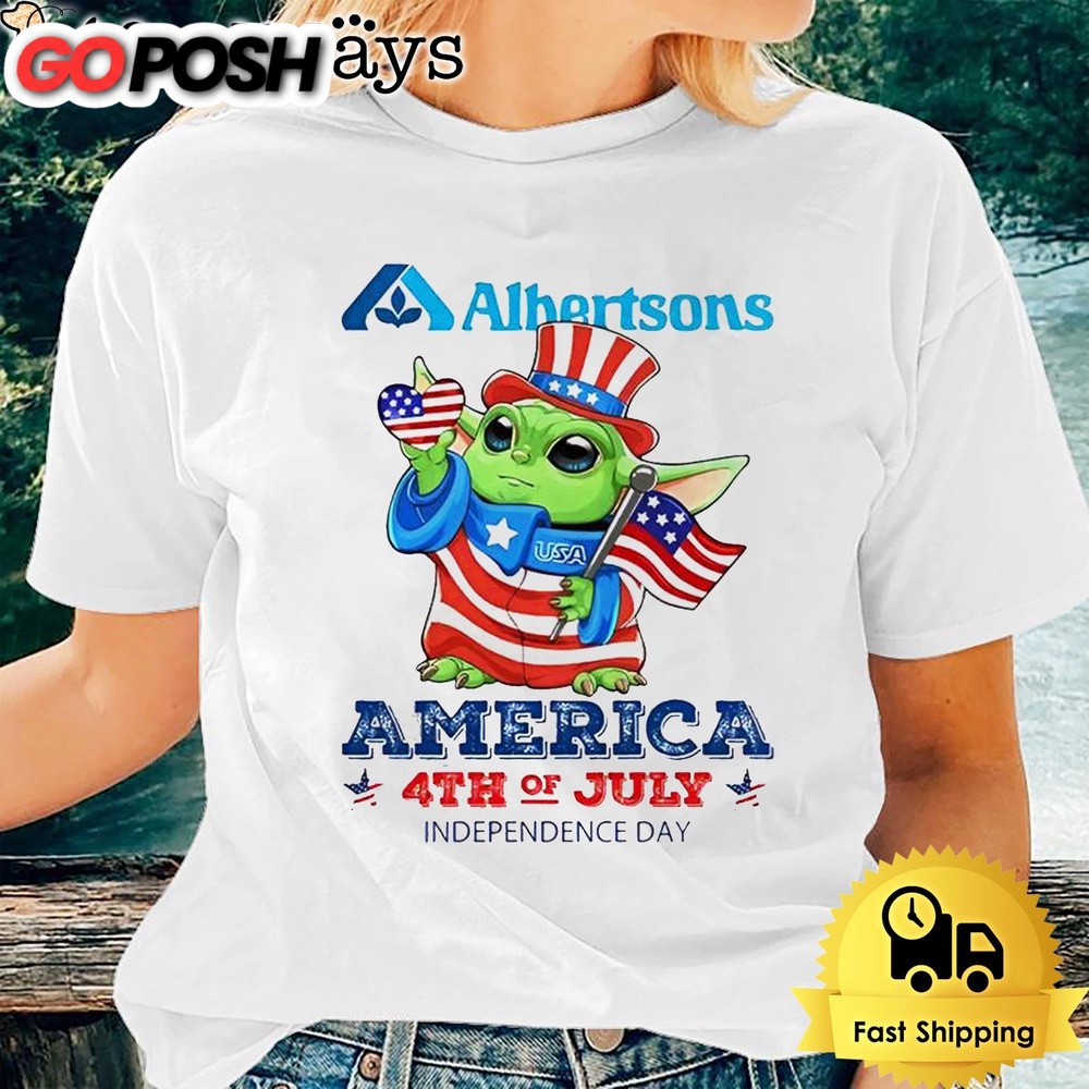 Baby Yoda Albertsons America 4th Of July Unsiex T-Shirt