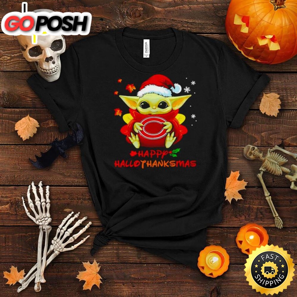 Baby Yoda Chicago Bears Happy Hallothanksmas Shirt