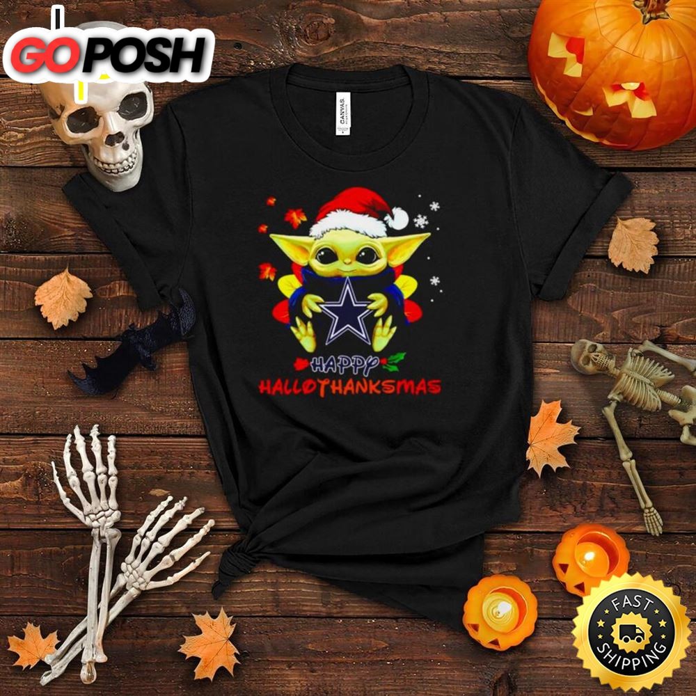 Baby Yoda Cowboys Happy Hallothanksmas Shirt