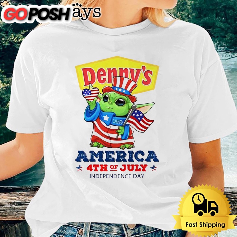 Baby Yoda Denny’s America 4th Of July Unsiex T-Shirt