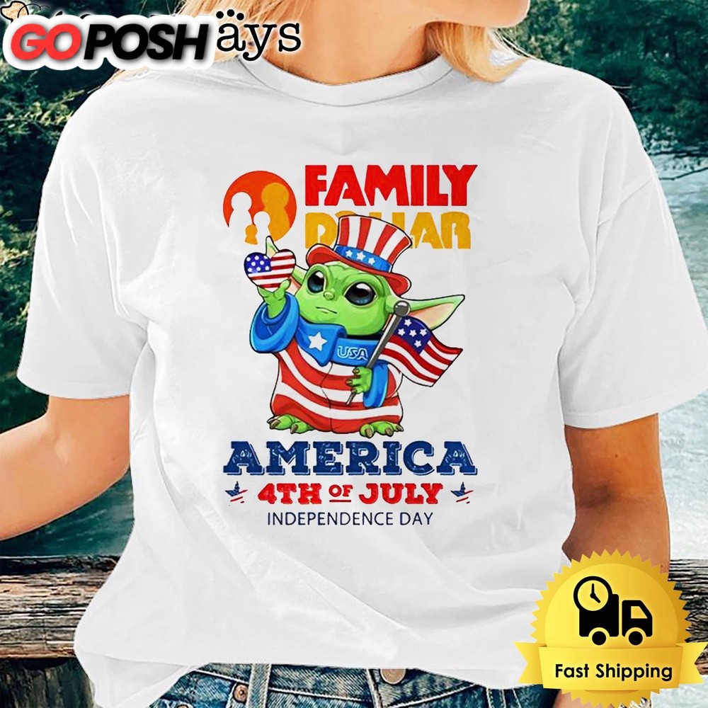 Baby Yoda Family Dollar America 4th Of July Unsiex T-Shirt