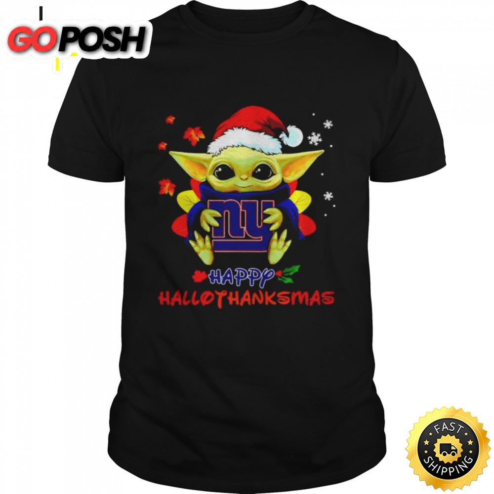 Baby Yoda Giants Happy Hallothanksmas Shirt