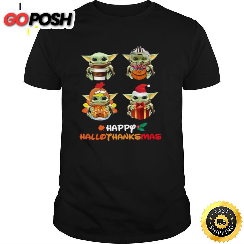 Baby Yoda Happy Hallothanksmas Shirt