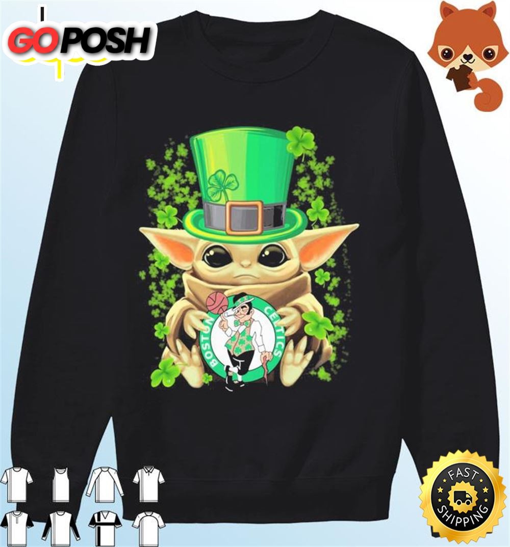 Baby Yoda Hug Boston Celtics Basketball T-shirt