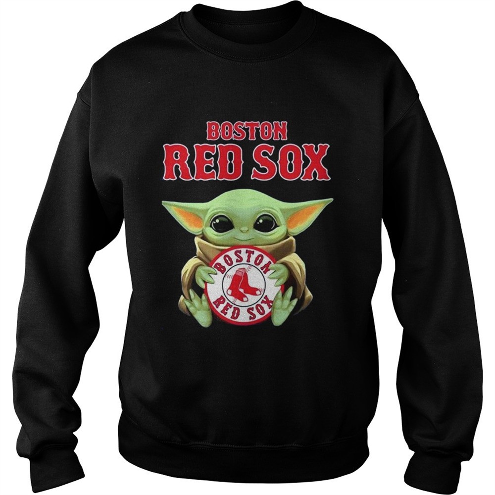 Baby Yoda hug Boston Red Sox The Mandalorian shirt