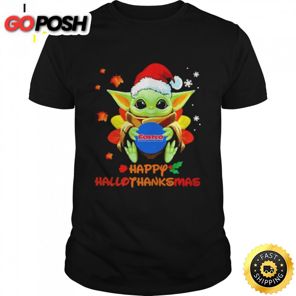Baby Yoda Hug Costo Wholesale Happy Hallothanksmas Shirt