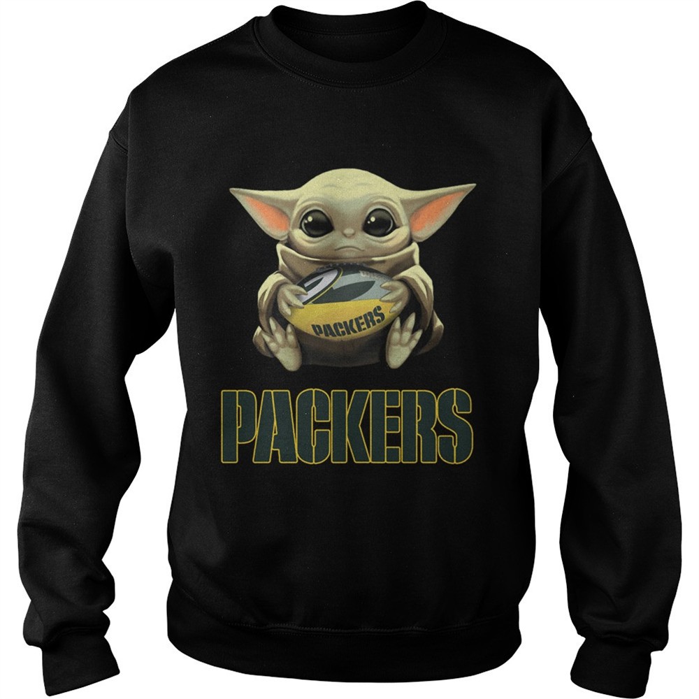 Baby Yoda Hug Green Bay Packer shirt