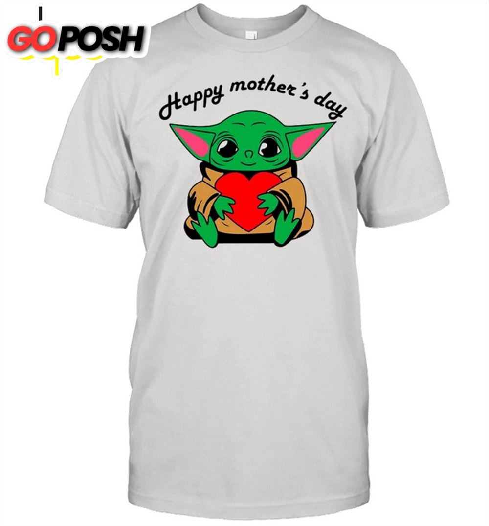 Baby Yoda Hug Heart Happy Mothers Day Shirt