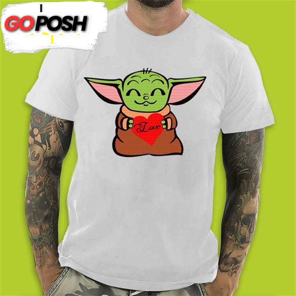Baby Yoda Hug Love Heart Valentines Day T-Shirt