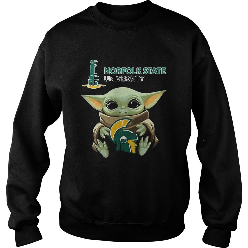 Baby Yoda Hug Norfolk State shirt