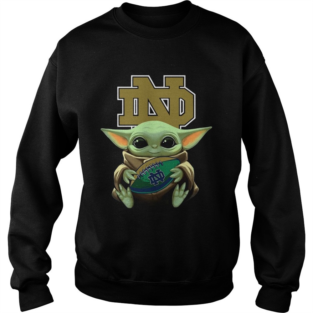 Baby Yoda Hug Notre Dame Fighting Irish shirt