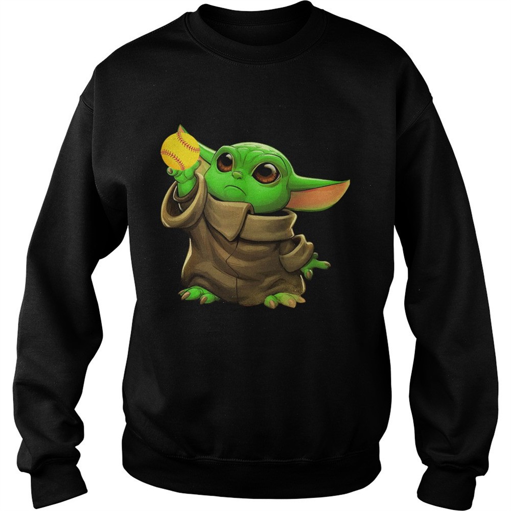 Baby Yoda Hug Softball shirt