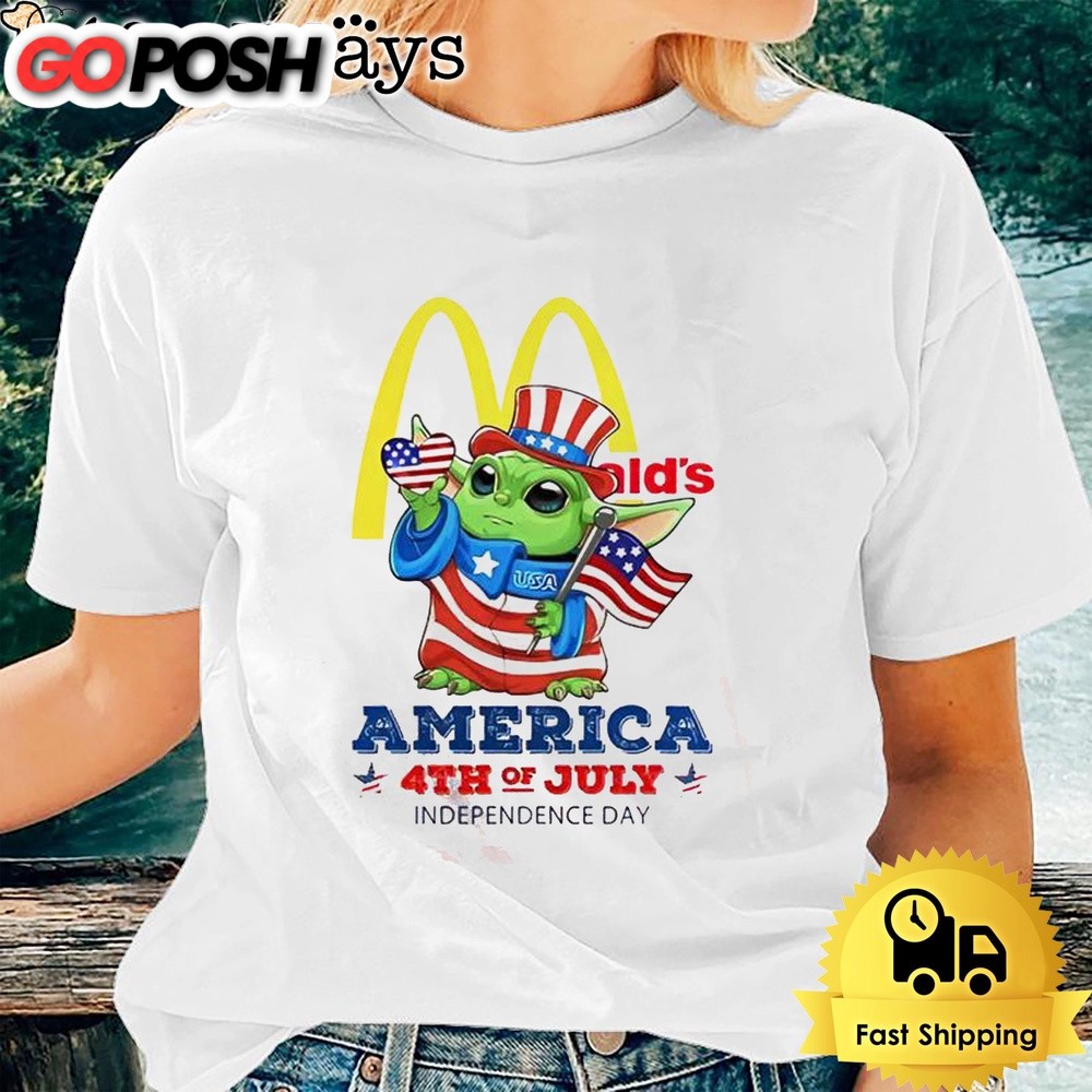 Baby Yoda Mcdonald’s America 4th Of July Unsiex T-Shirt