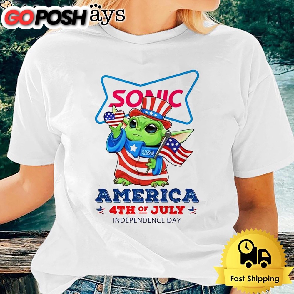 Baby Yoda Sonic Drive-In America 4th Of July Unsiex T-Shirt