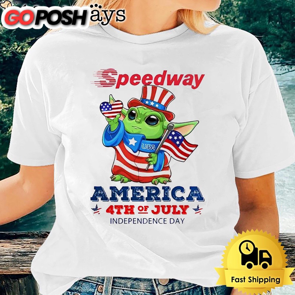 Baby Yoda Speedway America 4th Of July Unsiex T-Shirt
