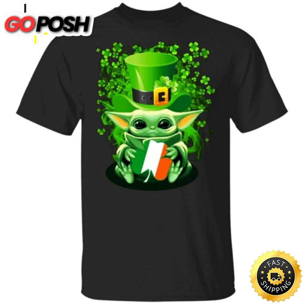 Baby Yoda St Patrick?s Day Unisex Black T-shirt