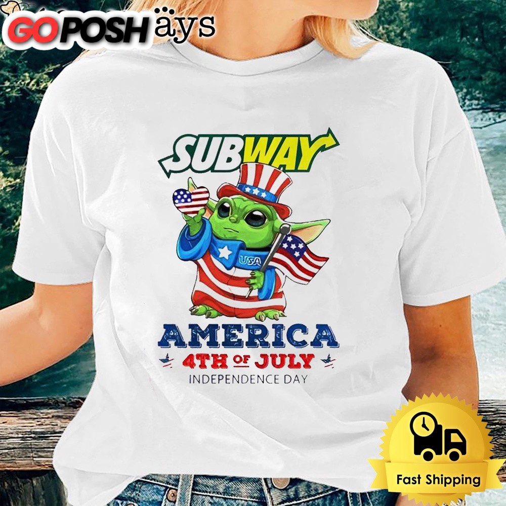 Baby Yoda Subway America 4th Of July Unsiex T-Shirt