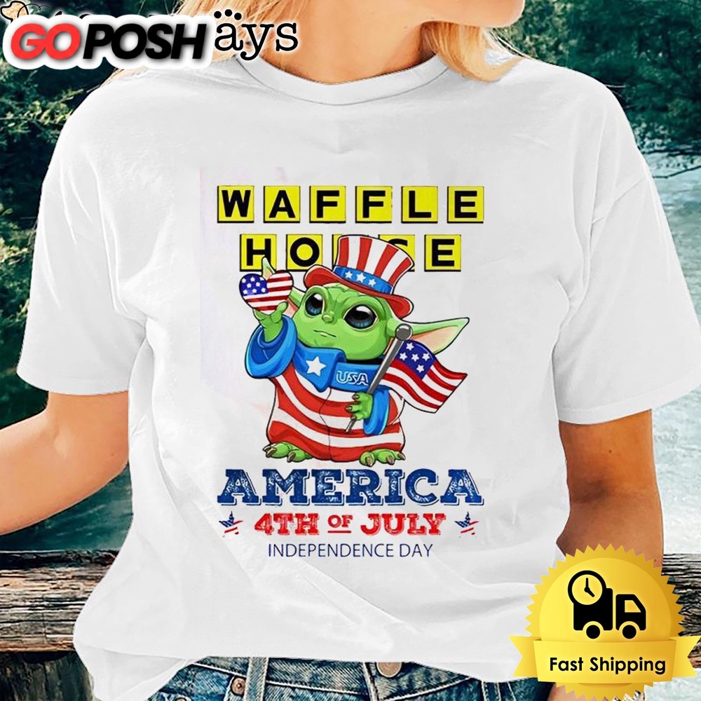 Baby Yoda Waffle America 4th Of July Unsiex T-Shirt