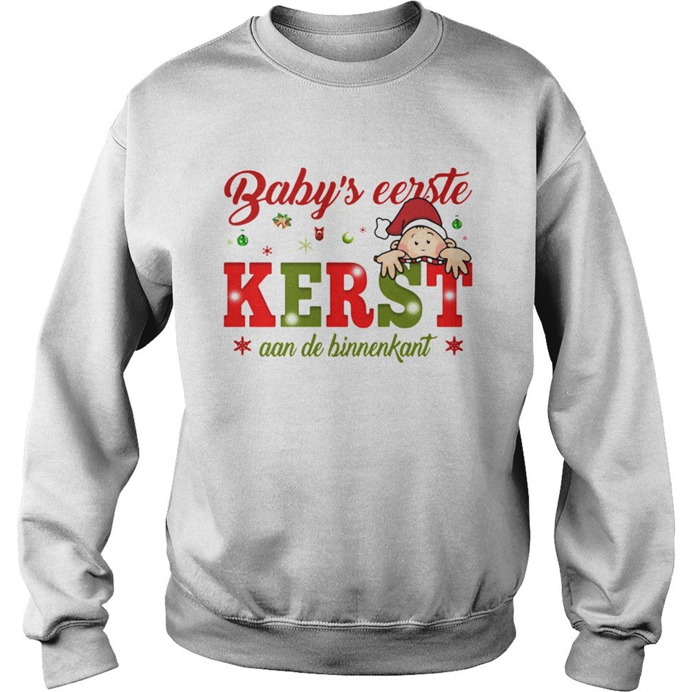 Babys Eerste Kerst Aan De Binnenkant Christmas shirt