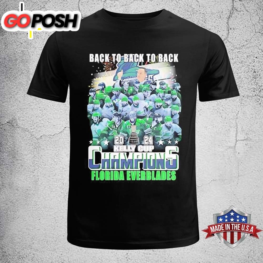 Back To Back 2025 Kelly Cup Champions Florida Everblades All Team T-shirt